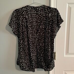 Black and White Polka Dot Women's Top